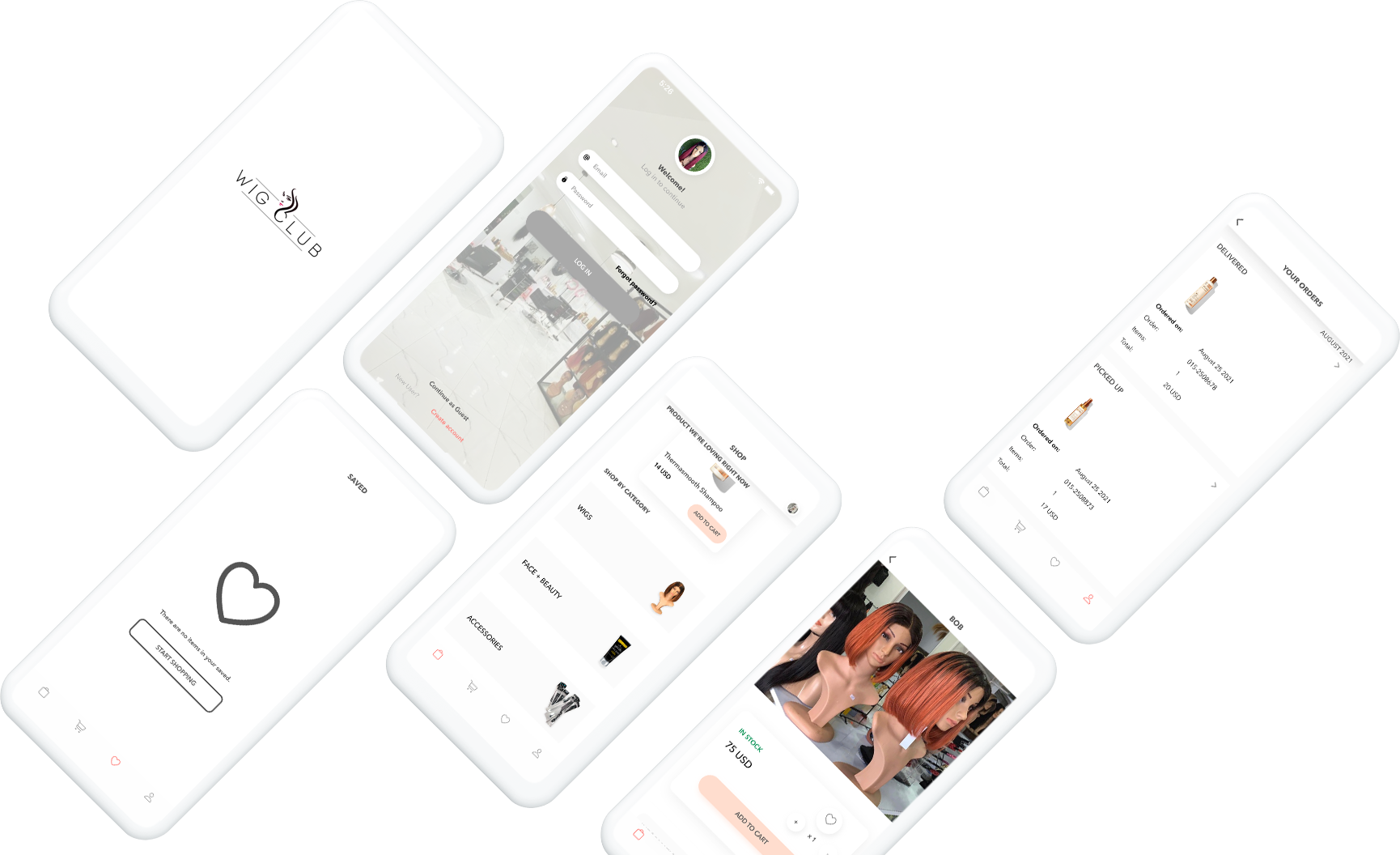 Wigclub app showcase image
